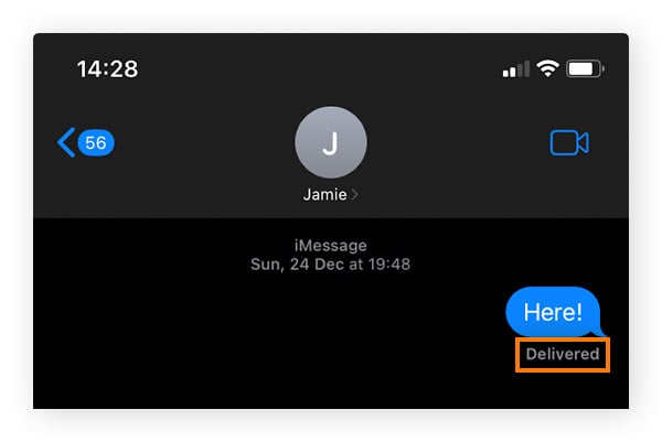 iMessage简讯的送达状态示例