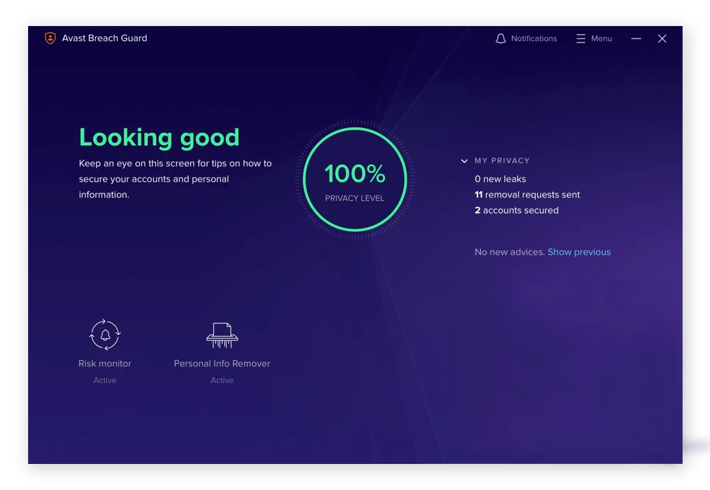 Avast BreachGuard的暗网监控工具